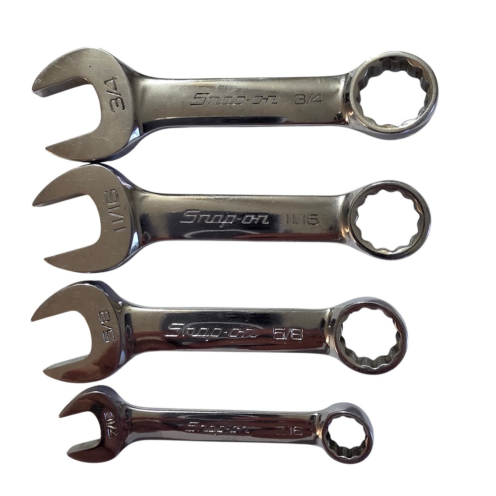 Vintage Snap-on OXI Stubby Wrench Set 7/16 5/8 11/16 3/4 USA 4pc